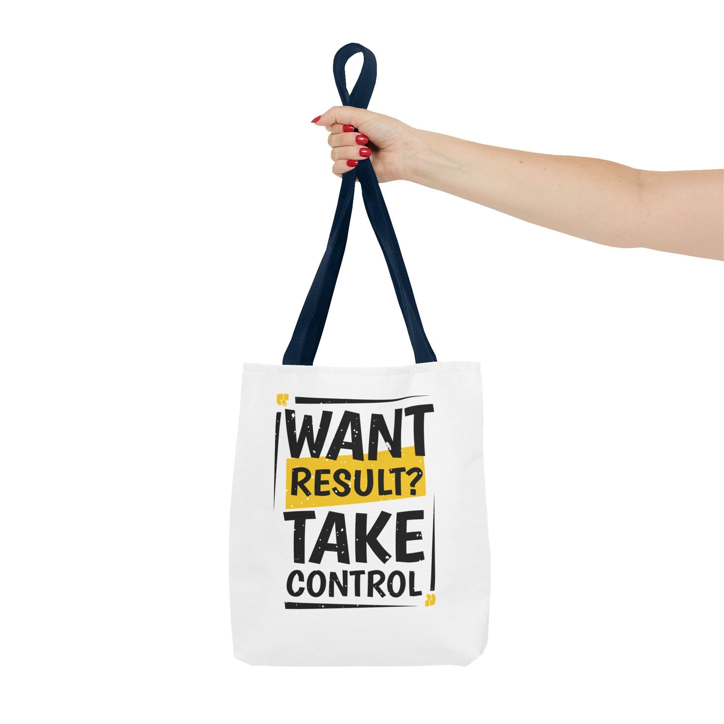 Motivational Tote Bag - "Want Result? Take Control" Inspirational Bag for Gym, Work, or Daily Use