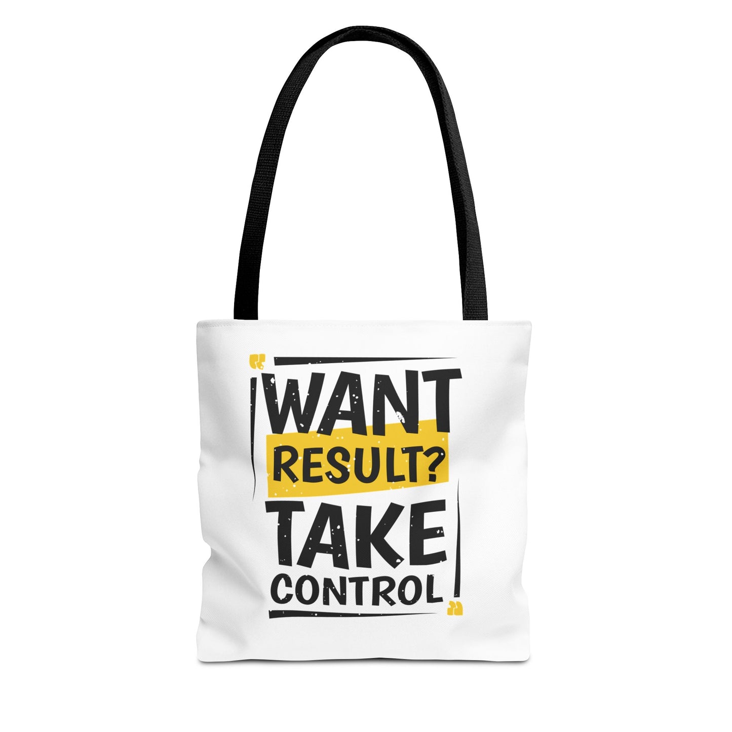 Motivational Tote Bag - "Want Result? Take Control" Inspirational Bag for Gym, Work, or Daily Use