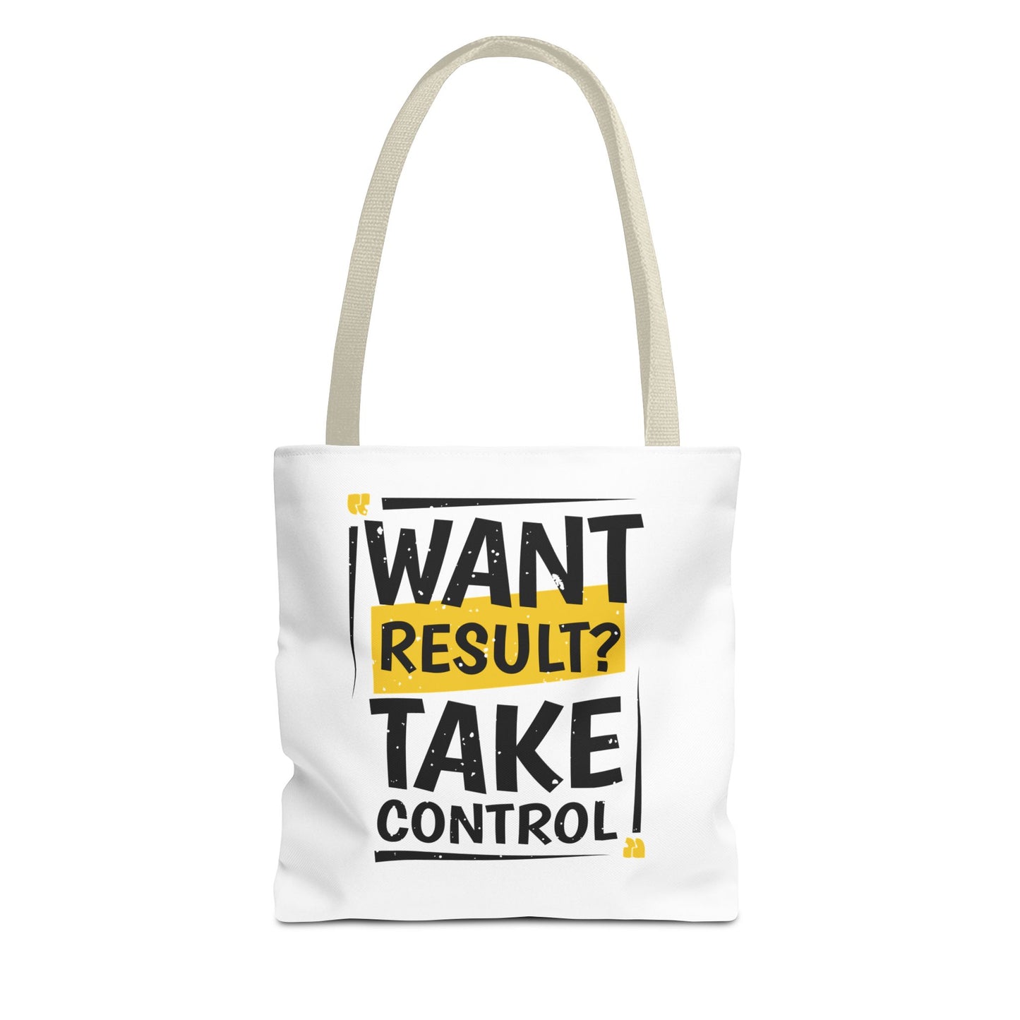 Motivational Tote Bag - "Want Result? Take Control" Inspirational Bag for Gym, Work, or Daily Use